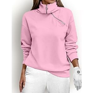 Women's Golf Pullover Sweatshirt Navy White Pink Long Sleeve Thermal Warm Top Ladies Golf Attire Clothes Outfits Wear Apparel Lightinthebox