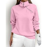 Women's Golf Pullover Sweatshirt Navy White Pink Long Sleeve Thermal Warm Top Ladies Golf Attire Clothes Outfits Wear Apparel Lightinthebox - thumbnail