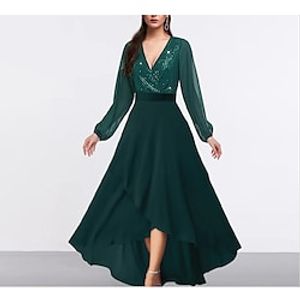 Two Piece Sheath  Column Mother of the Bride Dress Elegant Sparkle  Shine High Low V Neck Asymmetrical Tea Length Chiffon Sequined Short Sleeve with Sequin 2023 Lightinthebox