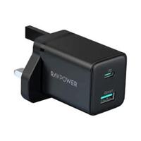 Ravpower RP-PC168-BK 20W 2-Port Pioneer USB Wall Charger, Black