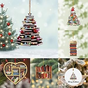 Christmas Tree Ornament, 2D Acrylic Christmas Tree Decoration Xmas Decor Gift Lightinthebox