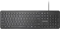 Promate Wired Keyboard, Ultra-Slim Full-Size 106-Keys Quiet Keyboard with 1.6m USB Cord Length, EASYKEY-4.E/A