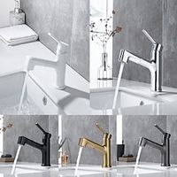 Bathroom Sink Faucet - Pull out Electroplated Centerset Single Handle One HoleBath Taps miniinthebox