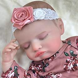 18 inch Reborn Doll Baby Toddler Toy Reborn Toddler Doll Doll Reborn Baby Doll Baby Baby Girl Reborn Baby Doll Newborn lifelike Gift Hand Made Non Toxic Vinyl W-001 with Clothes and Accessories for Lightinthebox