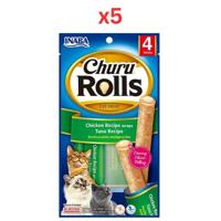 Inaba Churu Chicken Recipe Wraps Tuna Recipe 40G-4 Sticks Per Pack (Pack of 5)