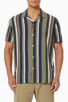 Striped Cuban Collar Shirt - thumbnail
