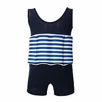 rainbow striped floatation swimsuit with removable buoyancy for 1-6 years boys girls toddler float suit kids summer sleeveless swim training aid vest jacket one piece floating swimwear green 4-5t Lightinthebox - thumbnail