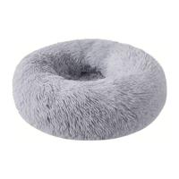 Nutrapet Grizzly Velor Plush Round Pet Bed Grey Small - 50 x 15 cm - thumbnail