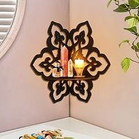 Wood Artistic Design Wall Decoration Corner Shelf - Creative Hexagonal Petal-shaped Crystal Display Shelf, Perfect for Wall Decor, Candle Holder, Partition, Ideal for Home, Holidays, and Parties Lightinthebox