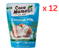 Coco Mama Premium Coconut Milk, 400 Ml Pack Of 12 (UAE Delivery Only)