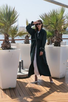 Green Coat Style Casual Abaya (XS) Green Coat Style Casual Abaya (XS)