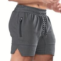Men's Shorts Sports Going out Weekend Running Casual Drawstring Elastic Waist Plain Knee Length Gymnatics Activewear Wine Red Black Micro-elastic Lightinthebox - thumbnail
