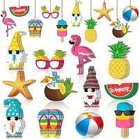 24pcs Summer Theme Wooden Tree Ornaments Wooden Gnome Fruit Shape Hanging Party Decorations Tree Ornaments Home Holiday Hanging Decorations miniinthebox - thumbnail