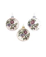 Kaemingk Decoris Bauble Glass Clear Floral Assorted 1 Piece