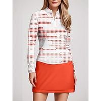 Women's Golf Polo Shirt White Long Sleeve Top Fall Winter Ladies Golf Attire Clothes Outfits Wear Apparel Lightinthebox - thumbnail