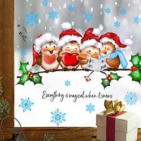 Cartoon Christmas Sticker Tree Snowflakes Sticker Home Decor, Background Wall Sticker Glass Sticker Doors Windows Xmas Sticker Home Decoration Lightinthebox - thumbnail