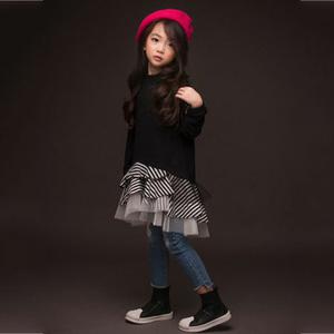 Girls Black Layered Mesh Dress