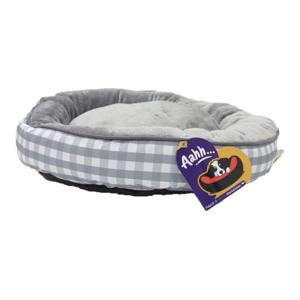 Nutrapet Aahh Dog Bed Snuggly L46 x W36 x H42 cm Flannel Grey Checkered