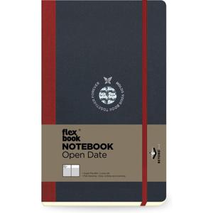 Flexbook Global Open-Date A5 Notebook - Medium - Black Cover/Red Spine (13 x 21 cm)