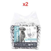 M-Pets Male Dog Diapers Medium 12 Pack (Pack of 2)
