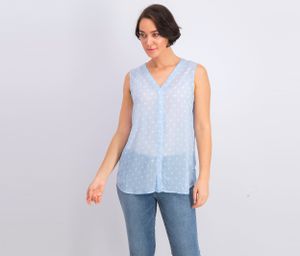 Womens Linda Button Down Blouse  Blue/White