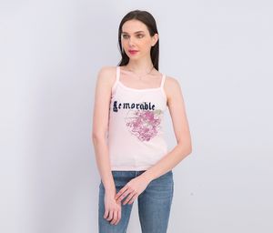 Womens Graphic Print Tank Tops  Pink