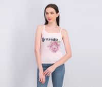 Womens Graphic Print Tank Tops  Pink - thumbnail