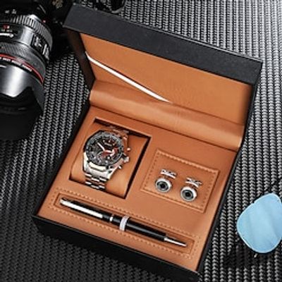 Men's Watch Set Business Style Men's Cufflinks Pen Calendar Quartz Watch 3-piece Set Day Valentine's Day father day gift for him Lightinthebox Men's Watch Set Business Style Men's Cufflinks Pen Calendar Quartz Watch 3-piece Set Day Valentine's Day father day gift for him Lightinthebox