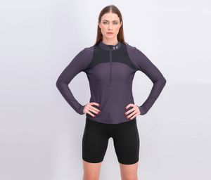 Womens UA Qualifier Haft Zipper Running Top  Purple/Black