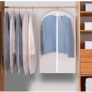 10 Piece Set Hanging Clothes Bag Transparent Suit Bag Light Dust-Proof Clothes Bag with Full Zipper For Wardrobe Storage and Travel 60cm x 80cm miniinthebox