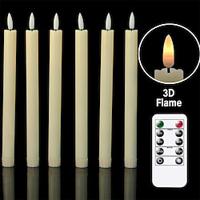 10/6.5-inch Wave Mouth Remote Control Bullet Head Rod Wax Beige Plastic LED Christmas Electronic Long Rod Candle Light Lightinthebox