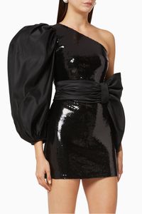 One Sleeve Sequin Mini Dress