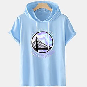 Men's Unisex Tee T shirt Hot Stamping Graphic Prints Letter Plus Size Short Sleeve Casual Tops Cotton Basic Designer Big and Tall White Blue Black Lightinthebox