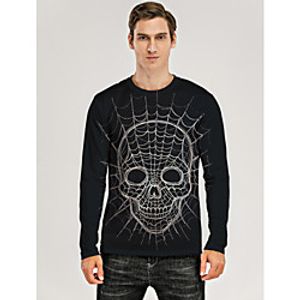 Men's T shirt 3D Print Graphic 3D Animal Print Long Sleeve Daily Tops Casual Black / White miniinthebox