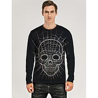Men's T shirt 3D Print Graphic 3D Animal Print Long Sleeve Daily Tops Casual Black / White miniinthebox - thumbnail
