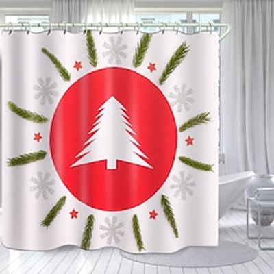 Bathroom Deco Shower Curtain with Hooks Bathroom Decor Waterproof Fabric Shower Curtain Set with12 Pack Plastic Hooks miniinthebox
