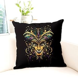 1PC Carnival Clown Double Side Pillow Cover Soft Decorative Square Cushion Case Pillowcase for Bedroom Livingroom Sofa Couch Chair Lightinthebox