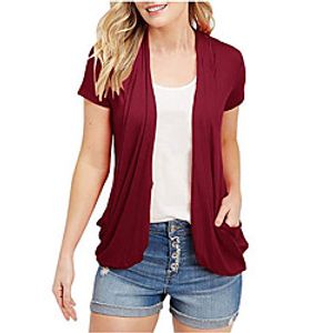 Women's Solid Color Others Casual Summer Coat Regular Casual  Daily Cotton Coat Tops Sapphire Lightinthebox