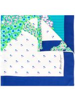 Salvatore Ferragamo Pre-Owned 1970s floral print scarf - Blue