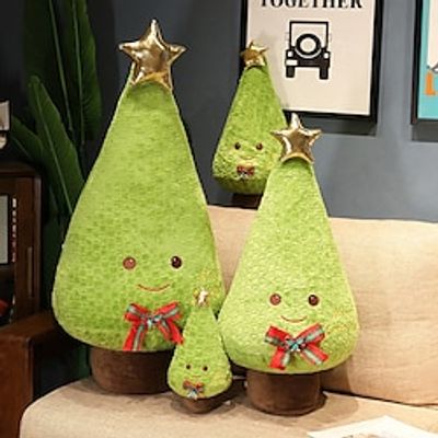 Christmas Tree Decorative Toss Pillows Throw Pillows Warm Waist Xmas Soft Cushion Backrest for Chair Sofa Bed Bench Couch Livingroom miniinthebox