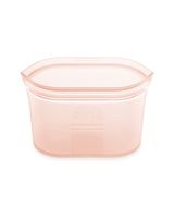 Zip Top 16oz Reusable Silicon Food Storage Small Bag Dish Peach