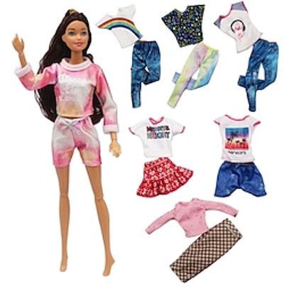 Rondom 3 Sets 30cm Barbie Changing Clothes Fashionable Set Top And Bottom Two-piece Skirt Set Lightinthebox