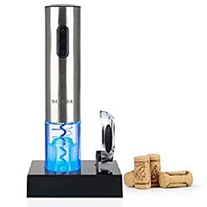 secura electric wine opener, automatic electric wine bottle corkscrew opener with foil cutter, rechargeable (stainless steel) Lightinthebox
