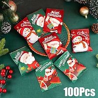 100pcs Christmas Biscuit Packaging Bag, Aluminum Foil Packaging Bag For Candy Biscuit Chocolate, Christmas Birthday Party Decorations Lightinthebox - thumbnail