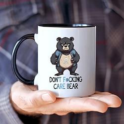 1pc Funny Black Bear Coffee Mug Novelty Coffee Mug Funny Mug Couple Style Funny Coffee Mug Funny Coffee Mug For Friends 11oz Ceramic Mug Summer Winter Drinkware Party Gift Christmas Gift Bir Lightinthebox