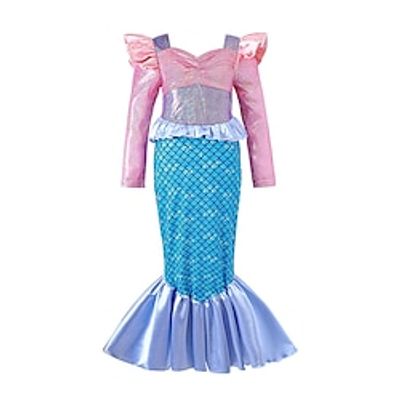 Kids Girls' Dress Color Block Long Sleeve School Performance Adorable Beautiful Polyester Maxi A Line Dress Spring Fall 3-10 Years Multicolor Lightinthebox