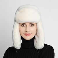 Women's Hat Winter Hats White Outdoor Home Dailywear Fleece Pure Color Windproof Comfort Warm miniinthebox - thumbnail