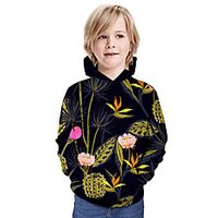 Kids Boys' Hoodie  Sweatshirt Long Sleeve 3D Print Graphic Cactus Unisex Navy Blue Children Tops Summer Active Daily Wear Christmas Regular Fit 3-13 Years miniinthebox - thumbnail