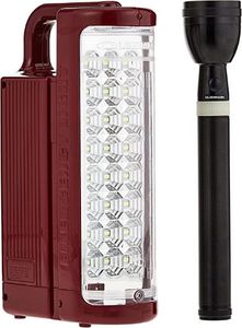 Olsenmark 24 Pieces Rechargeable LED Emergency Lantern with Flashlight MaroonBlack - OMEFL2804