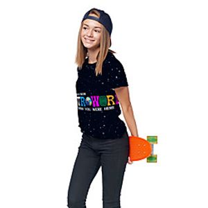 Kids Girls' T shirt Tee Short Sleeve 3D Print Letter Unisex Print Black Children Tops Summer Active Daily Wear Regular Fit 3-12 Years Lightinthebox